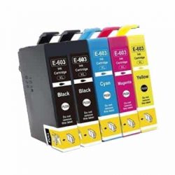 5 Cartucce Epson 603XL C13T03A64020 Nero + Colore Compatibili